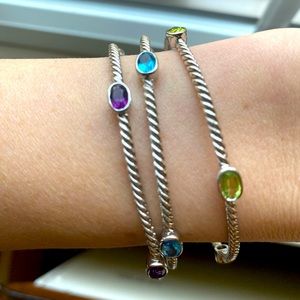 Stackable silver bracelets